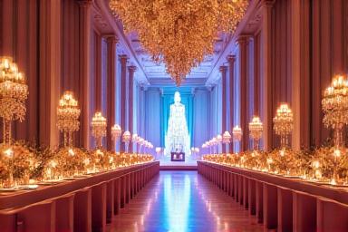 Wedding event hall decorated beautifully